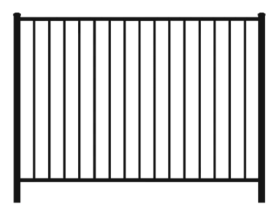 Classic spear top black aluminum fence panels