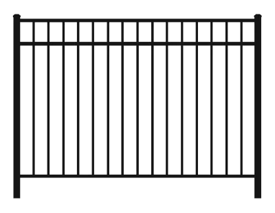 Flat top rail aluminum fence style for modern homes