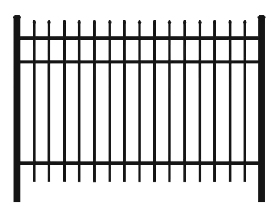 Staggered height aluminum fence for pets and puppies