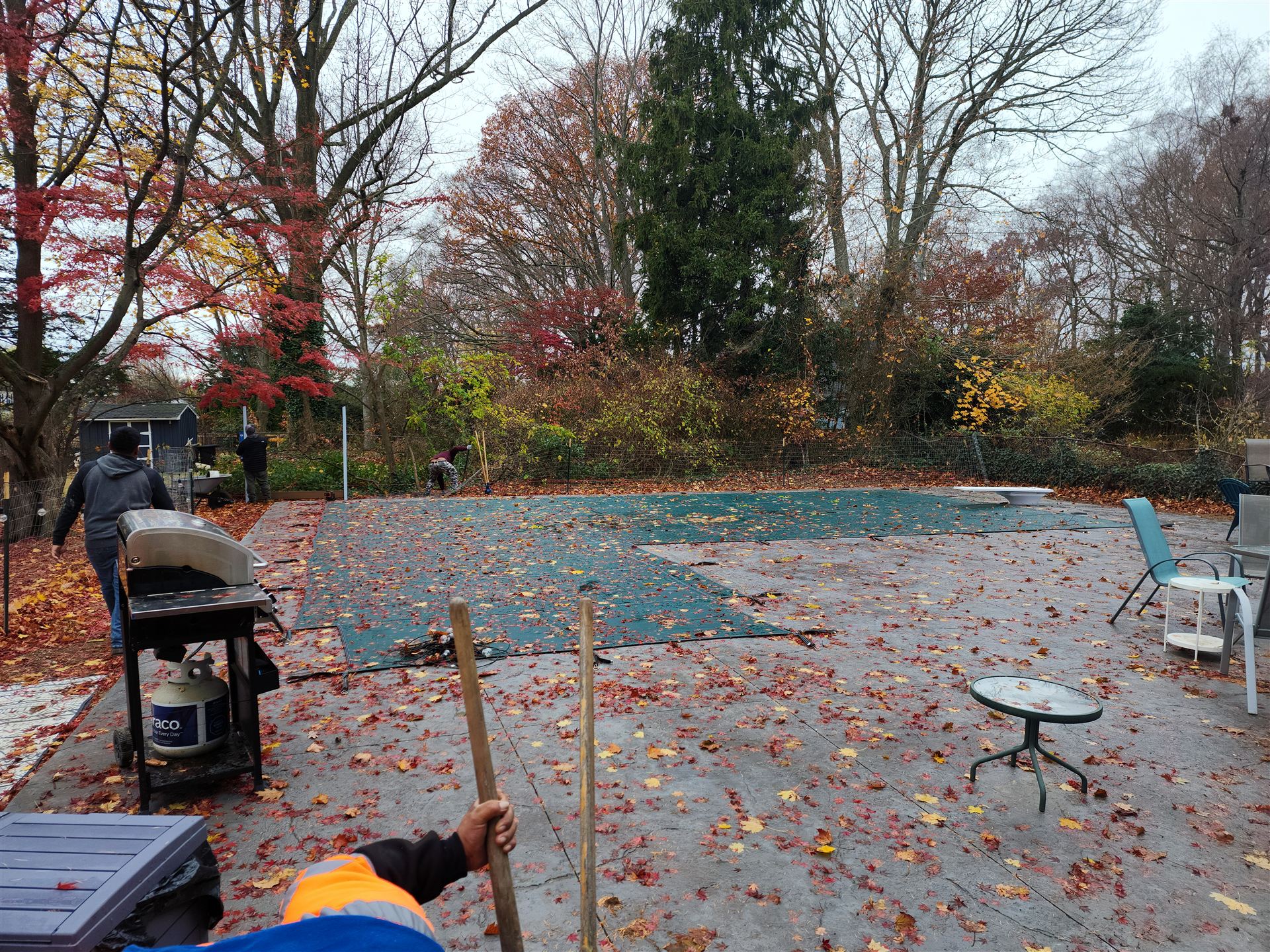 Old chain link fence falling apart